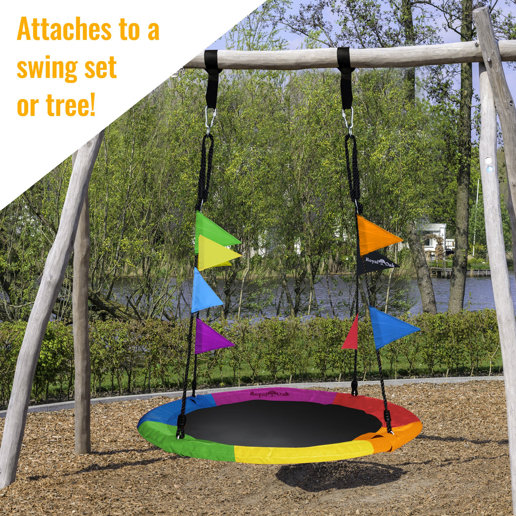 Giant Saucer Swing in Elite Rainbow with Bonus Carabiners and Flags